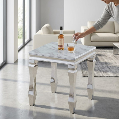 Table d'appoint en acier inoxydable Tables d'appoint Mobilier de luxe de salon Table