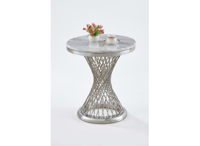 Table d'appoint ronde Table basse en acier inoxydable Mobilier de luxe Salon Rond