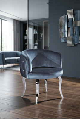 Chaise en tissu de design Salle à manger acier inoxydable Fauteuil Chaise Fauteuil Salon Place assise