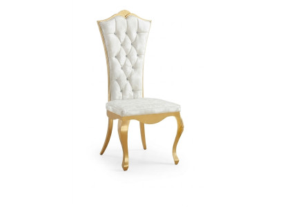Chaises inclinables de luxe Design Mobilier Salle à manger en acier inoxydable blanc en acier inoxydable