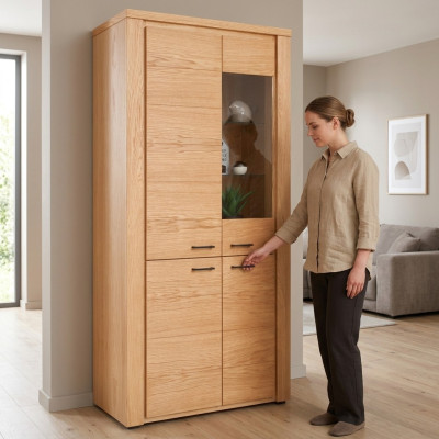 Vitrine Buffet Armoire Commode Bois Meubles Style Collection de salon Vitrines