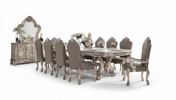 Groupe Fauteuil Bois 10x Ensemble de chaises Salle à manger Chaises rembourrées Fauteuil Chaise Baroque