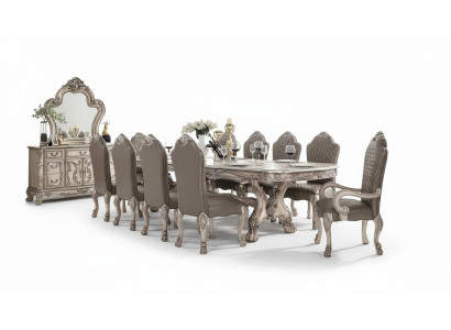 Groupe Fauteuil Bois 10x Ensemble de chaises Salle à manger Chaises rembourrées Fauteuil Chaise Baroque