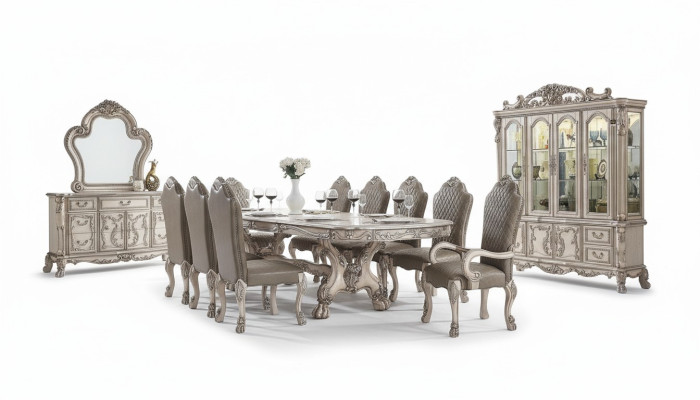 Salle à manger Complète e Suite Table Buffet 10x Chaise Set Vitrine Baroque 14 pièces.