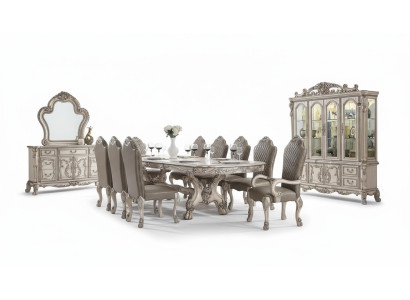 Salle à manger Complète e Suite Table Buffet 10x Chaise Set Vitrine Baroque 14 pièces.