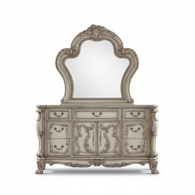 Buffet en bois baroque argenté de style classique italien Nouveau design de mobilier.