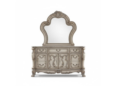 Buffet en bois baroque argenté de style classique italien Nouveau design de mobilier.