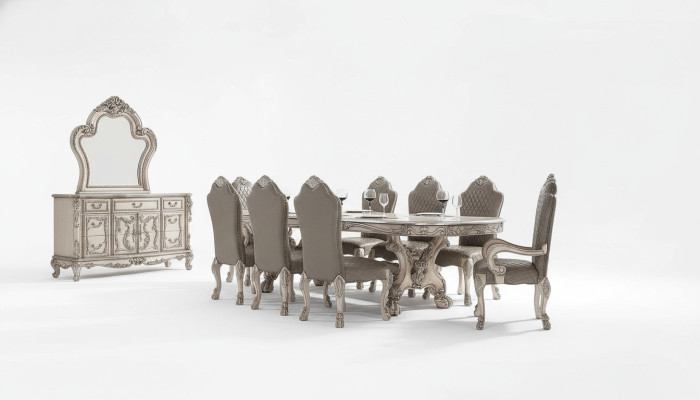 Grand chevalier Table Baroque Table à manger xxl 345cm Tables en bois Meubles classiques neufs