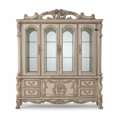 Vitrine de design classique avec vitrine en verre, vitrine d'armoire présentoir étagère baroque