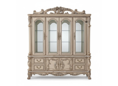 Vitrine de design classique avec vitrine en verre, vitrine d'armoire présentoir étagère baroque