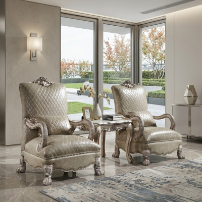Fauteuil Hôtel Tapisserie Chaises Classique 1 Place Bois Cuir Salon Baroque