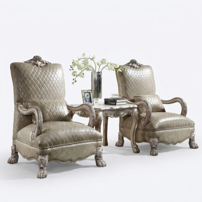 Fauteuil Hôtel Tapisserie Chaises Classique 1 Place Bois Cuir Salon Baroque