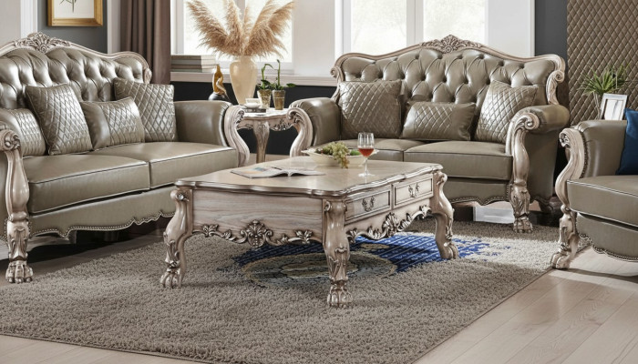Table basse Table Canapé Tables Gigogne Table d'appoint Salon Design Beige Bois Baroque