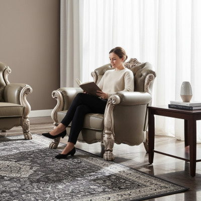 Fauteuil baroque une place canapé rembourré canapé TV design salon neuf