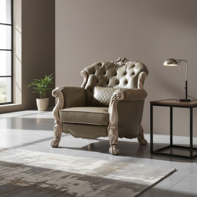 Fauteuil baroque une place canapé rembourré canapé TV design salon neuf