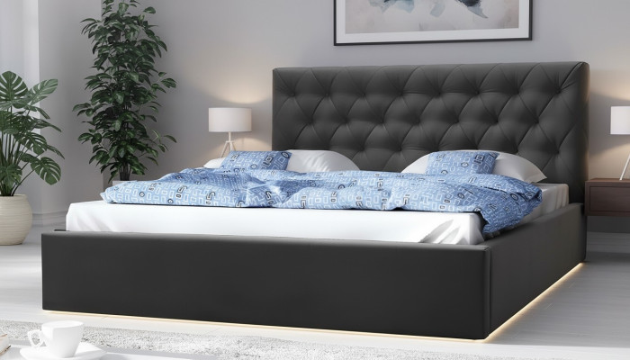 Lit de mariage de luxe Lit de style Mobilier de chambre Hôtel Lits 180x200 Chesterfield