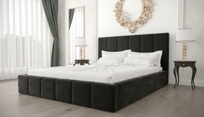Lit double en velours de luxe, design de chambre double 160x200cm