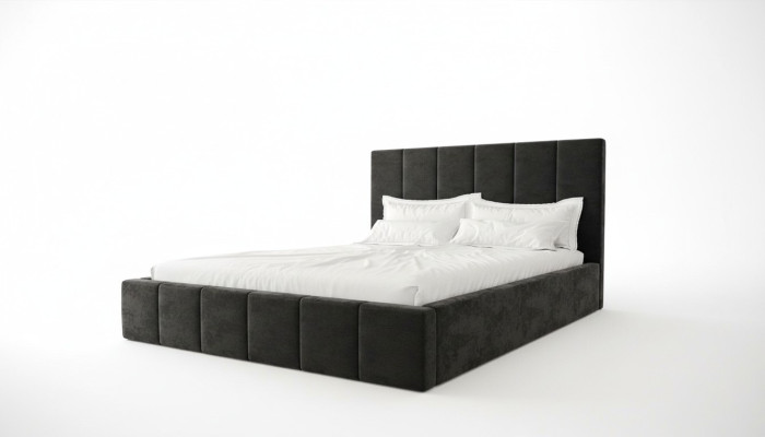 Lit double en velours de luxe, design de chambre double 160x200cm