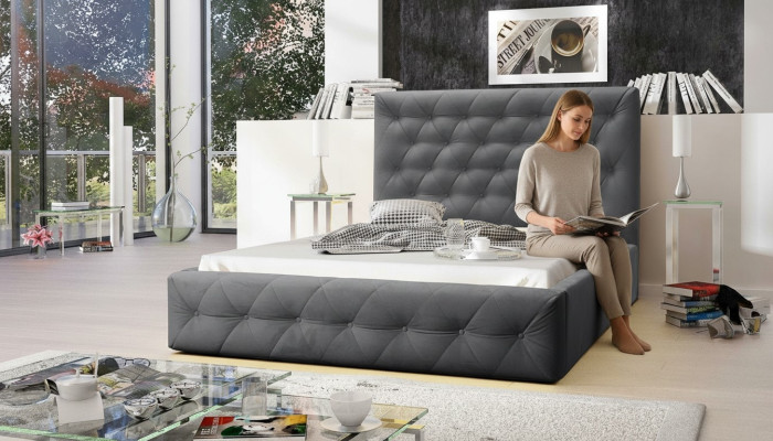 Lit de designer en bois moderne Mobilier noble Lits double de chambre à coucher nouveaux