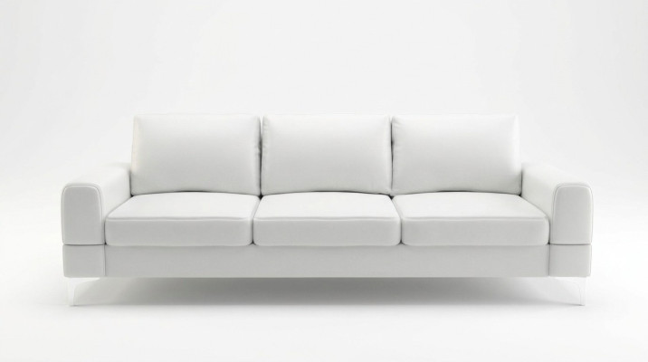Salon Design Textile 3 Places Blanc Élégant Moderne Canapé Sofa Rembourrage neuf