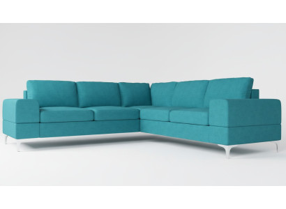 Canapé Canapé d'angle Textile Salon Design Moderne en forme de L Turquoise Mobilier Luxueux Canapés