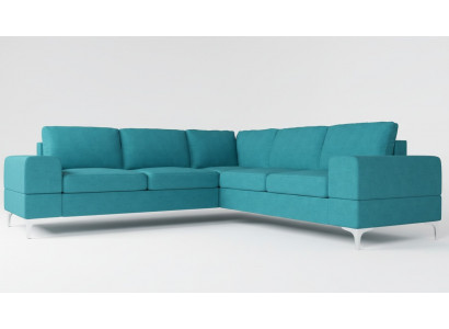 Canapé Canapé d'angle Textile Salon Design Moderne en forme de L Turquoise Mobilier Luxueux Canapés