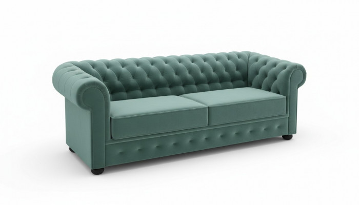 Canapé design 3 places en cuir rembourré canapé Textile Chesterfield de grande taille