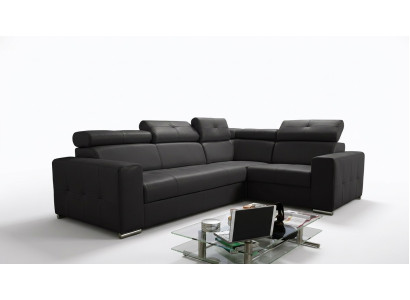 Canapé d'angle Revêtement de canapé Salon Cuir Forme en L nouveau Moderne Design Noir Canapés