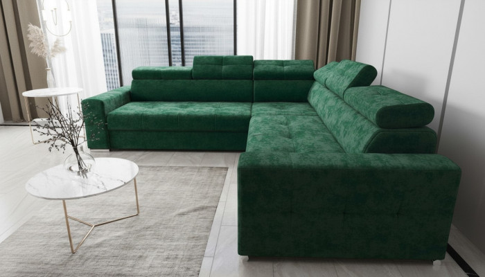 Salle de séjour Textile Cuir Luxe Forme en L Moderne Canapé d'angle Canapé Rembourrage Canapés neufs