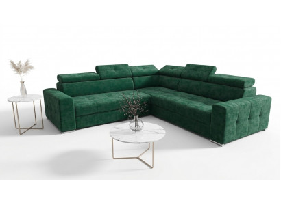 Salle de séjour Textile Cuir Luxe Forme en L Moderne Canapé d'angle Canapé Rembourrage Canapés neufs