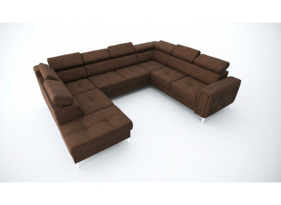 Canapé en forme de U Canapé en tissu Canapé Canapé Design Paysage de vie moderne Canapés en cuir Marron neuf