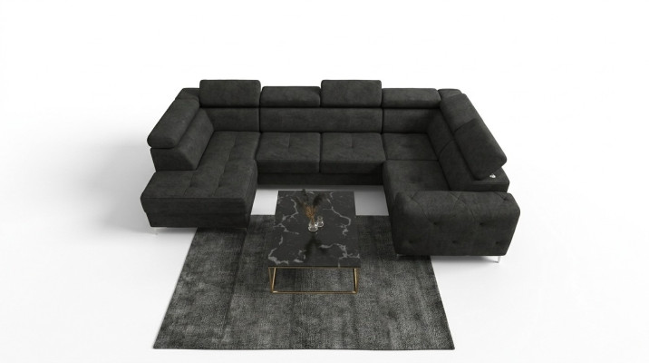 Paysage vivant Canapé Canapé Rembourrage Coin Textile Imitation cuir Canapé d'angle Noble en forme de U