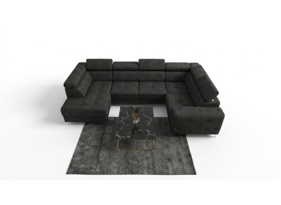 Paysage vivant Canapé Canapé Rembourrage Coin Textile Imitation cuir Canapé d'angle Noble en forme de U