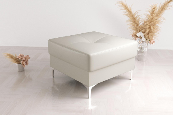 Tabouret Textile neuf Moderne Blanc Petit Design Tissu Repose-pieds Velours