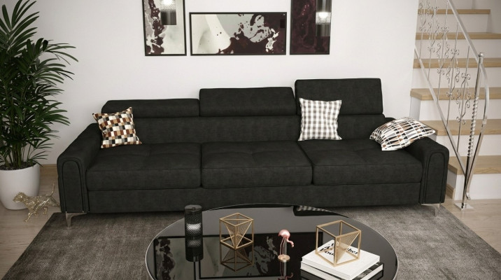 Canapé 3 places en tissu en cuir Canapés Canapé Rembourrage Meubles de luxe moderne Trois places
