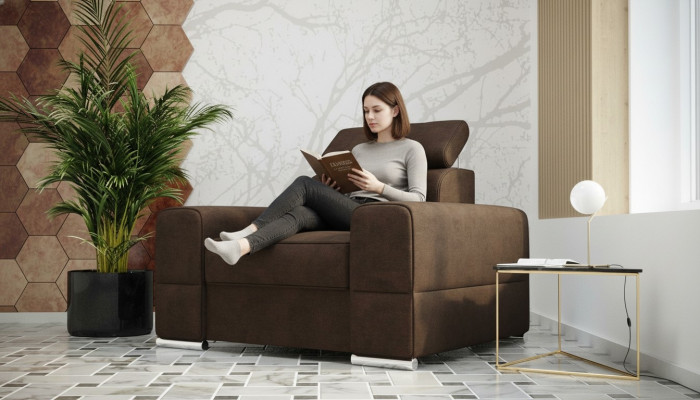 Conception Chaise Fauteuil de luxe Canapé 1 place Salon TV Chaise Longue Sofa Cuir Textile