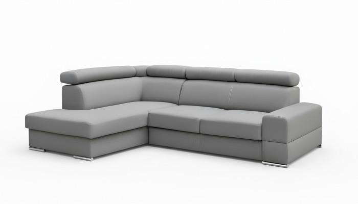 Canapé d'angle de salon haut de gamme en forme de L avec fonction lit, tissu moderne, canapés