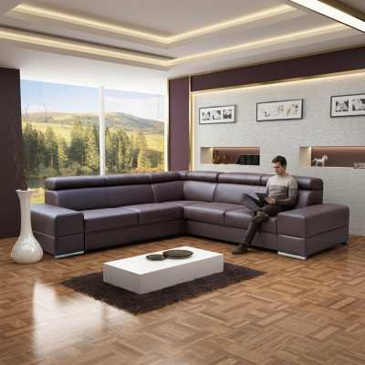Canapé d'angle design en L Sofa Corner Neuf Canapé d'angle Rembourrage Salon Paysage Canapés