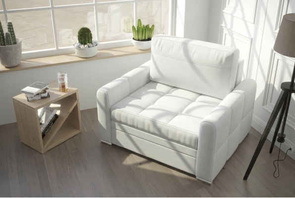 Fauteuil de club Chesterfield TV de luxe, tissu 1 place