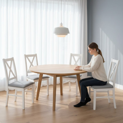 Salle à manger Lehn Tapisserie Sièges Chaises Ensemble Complet K22 4x Ensemble de chaises design