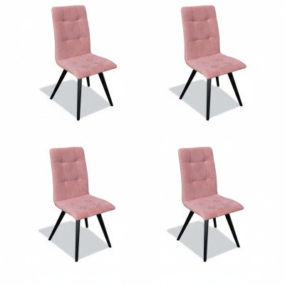 Ensemble de chaises 4x Chaises Rembourrage textile Lehn Salle à manger en bois massif Meubles de siège en bois