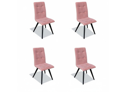 Ensemble de chaises 4x Chaises Rembourrage textile Lehn Salle à manger en bois massif Meubles de siège en bois