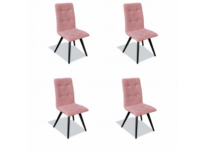 Ensemble de chaises 4x Chaises Rembourrage textile Lehn Salle à manger en bois massif Meubles de siège en bois