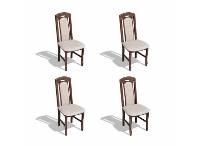 Salle à manger Suite Bois Lehn Cuir Textile nouveau Groupe de chaises 4x Chaises Ensemble Wohn
