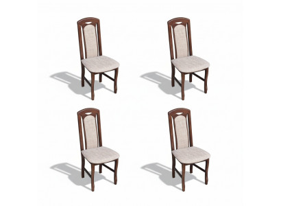 Salle à manger Suite Bois Lehn Cuir Textile nouveau Groupe de chaises 4x Chaises Ensemble Wohn