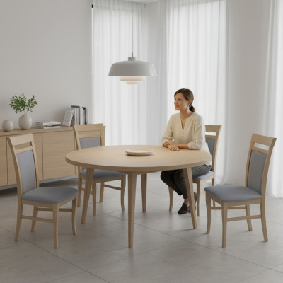 Ensemble de 4 chaises design Textile Fauteuil Rembourrage Chaises Salle à manger Gastro Bois Tissu