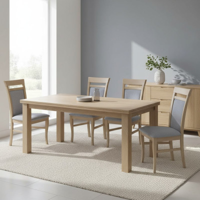 Ensemble de 4 chaises design Textile Fauteuil Rembourrage Chaises Salle à manger Gastro Bois Tissu