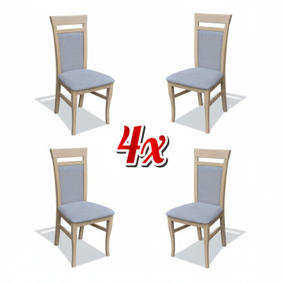 Ensemble de 4 chaises design Textile Fauteuil Rembourrage Chaises Salle à manger Gastro Bois Tissu