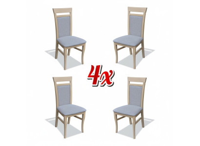 Ensemble de 4 chaises design Textile Fauteuil Rembourrage Chaises Salle à manger Gastro Bois Tissu