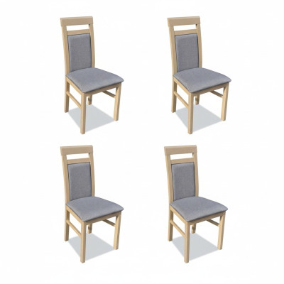 Groupe Chaises Suite Tissu Bois Chaises de salle à manger rembourrées 4x chaise